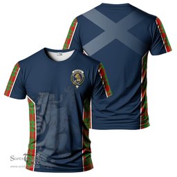 ScotsTee Shop Scottish MacGregor Modern Clan Crest Scottish Lion Rampant Sport Style Tartan T Shirt