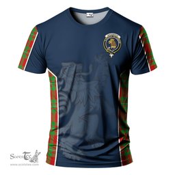ScotsTee Shop Scottish MacGregor Modern Clan Crest Scottish Lion Rampant Sport Style Tartan T Shirt