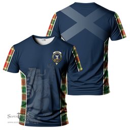ScotsTee Shop Scottish Gibson Clan Crest Scottish Lion Rampant Sport Style Tartan T Shirt