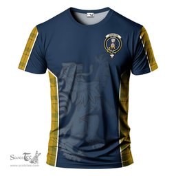 ScotsTee Shop Scottish Houston Clan Crest Scottish Lion Rampant Sport Style Tartan T Shirt