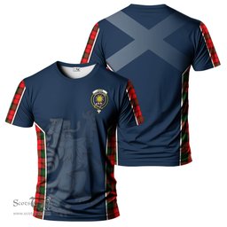 ScotsTee Shop Scottish Kerr Modern Clan Crest Scottish Lion Rampant Sport Style Tartan T Shirt