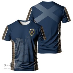 ScotsTee Shop Scottish MacKenzie Hunting Clan Crest Scottish Lion Rampant Sport Style Tartan T Shirt