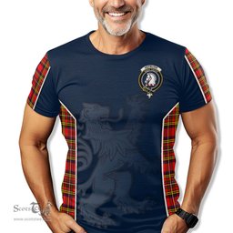 ScotsTee Shop Scottish Hepburn Modern Clan Crest Scottish Lion Rampant Sport Style Tartan T Shirt