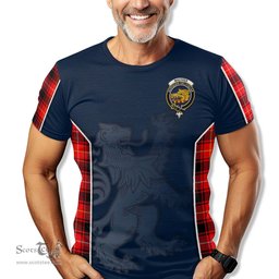 ScotsTee Shop Scottish MacIver Modern Clan Crest Scottish Lion Rampant Sport Style Tartan T Shirt