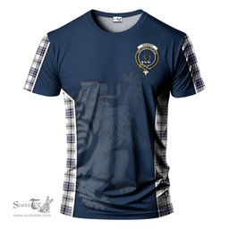 ScotsTee Shop Scottish Hannay Modern Clan Crest Scottish Lion Rampant Sport Style Tartan T Shirt