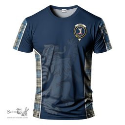 ScotsTee Shop Scottish Napier Ancient Clan Crest Scottish Lion Rampant Sport Style Tartan T Shirt