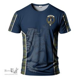 ScotsTee Shop Scottish MacLellan Ancient Clan Crest Scottish Lion Rampant Sport Style Tartan T Shirt