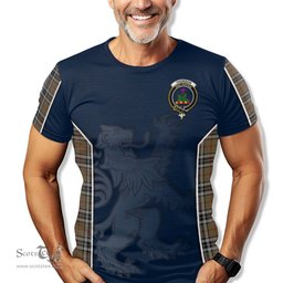 ScotsTee Shop Scottish Thomson Camel Clan Crest Scottish Lion Rampant Sport Style Tartan T Shirt