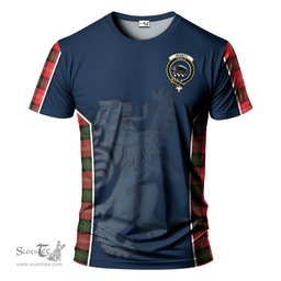 ScotsTee Shop Scottish Nesbitt Modern Clan Crest Scottish Lion Rampant Sport Style Tartan T Shirt