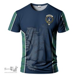 ScotsTee Shop Scottish Montgomery Ancient Clan Crest Scottish Lion Rampant Sport Style Tartan T Shirt
