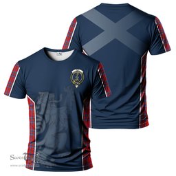 ScotsTee Shop Scottish Rait Clan Crest Scottish Lion Rampant Sport Style Tartan T Shirt