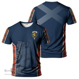 ScotsTee Shop Scottish Nicolson Ancient Clan Crest Scottish Lion Rampant Sport Style Tartan T Shirt