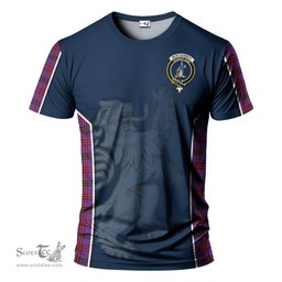 ScotsTee Shop Scottish Montgomery Modern Clan Crest Scottish Lion Rampant Sport Style Tartan T Shirt