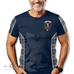 ScotsTee Shop Scottish Napier Modern Clan Crest Scottish Lion Rampant Sport Style Tartan T Shirt