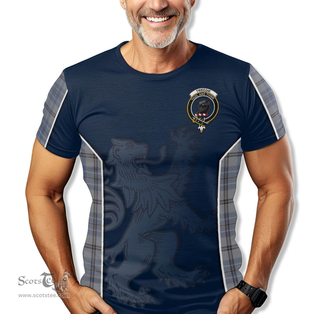 ScotsTee Shop Scottish Tweedie Clan Crest Scottish Lion Rampant Sport Style Tartan T Shirt