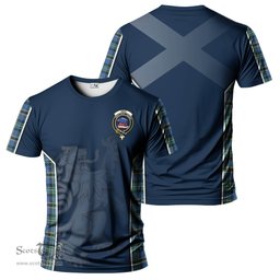 ScotsTee Shop Scottish Weir Ancient Clan Crest Scottish Lion Rampant Sport Style Tartan T Shirt
