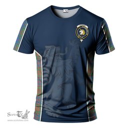 ScotsTee Shop Scottish Stewart of Appin Hunting Ancient Clan Crest Scottish Lion Rampant Sport Style Tartan T Shirt