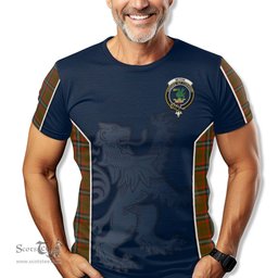 ScotsTee Shop Scottish Seton Hunting Modern Clan Crest Scottish Lion Rampant Sport Style Tartan T Shirt