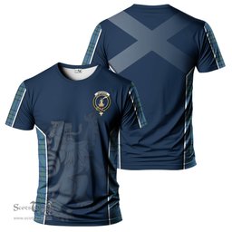 ScotsTee Shop Scottish Matheson Hunting Ancient Clan Crest Scottish Lion Rampant Sport Style Tartan T Shirt