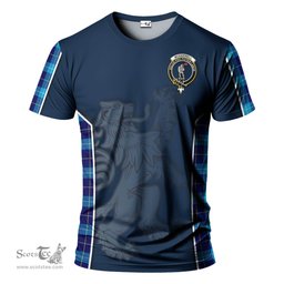 ScotsTee Shop Scottish McKerrell Clan Crest Scottish Lion Rampant Sport Style Tartan T Shirt