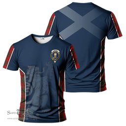ScotsTee Shop Scottish MacNab Clan Crest Scottish Lion Rampant Sport Style Tartan T Shirt