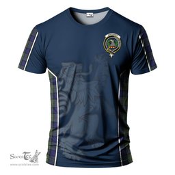 ScotsTee Shop Scottish MacLaren Clan Crest Scottish Lion Rampant Sport Style Tartan T Shirt