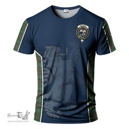 ScotsTee Shop Scottish Ralston USA Clan Crest Scottish Lion Rampant Sport Style Tartan T Shirt