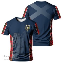 ScotsTee Shop Scottish Stewart of Appin Modern Clan Crest Scottish Lion Rampant Sport Style Tartan T Shirt