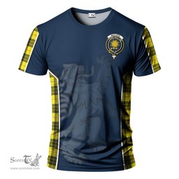 ScotsTee Shop Scottish MacLeod of Lewis Modern Clan Crest Scottish Lion Rampant Sport Style Tartan T Shirt