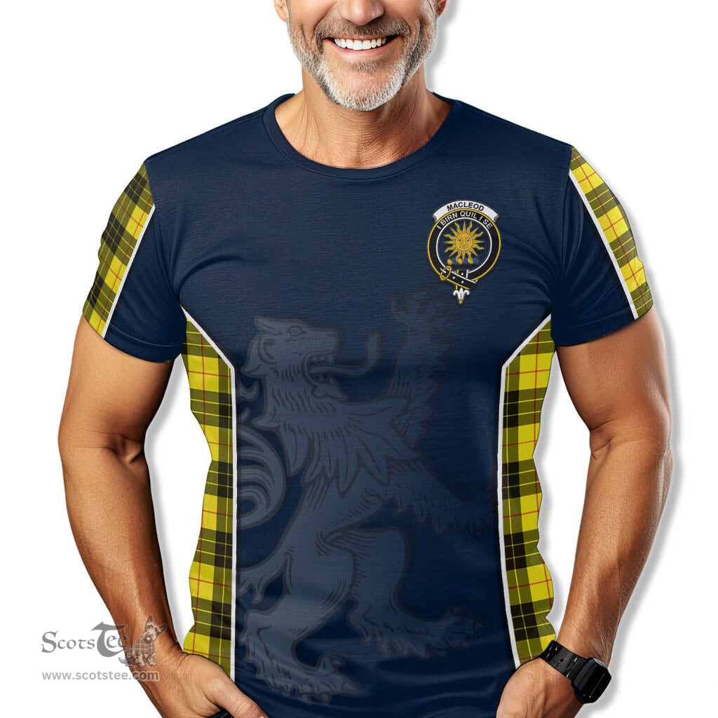 ScotsTee Shop Scottish MacLeod of Lewis Modern Clan Crest Scottish Lion Rampant Sport Style Tartan T Shirt