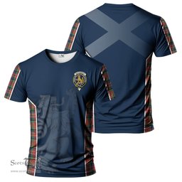 ScotsTee Shop Scottish MacPherson Ancient Clan Crest Scottish Lion Rampant Sport Style Tartan T Shirt