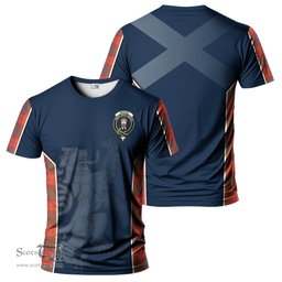 ScotsTee Shop Scottish MacNab Ancient Clan Crest Scottish Lion Rampant Sport Style Tartan T Shirt