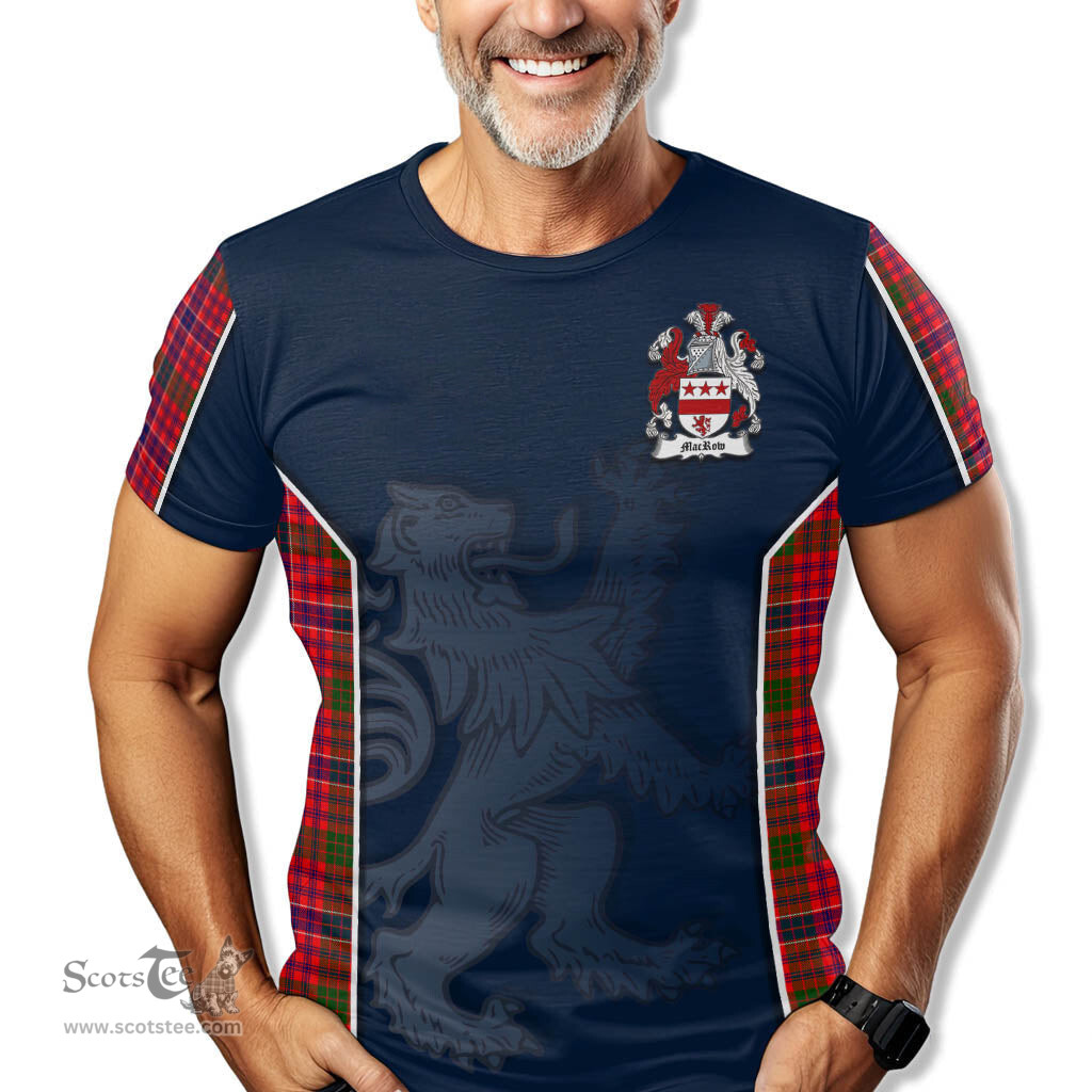 ScotsTee Shop Scottish MacRow Clan Crest Scottish Lion Rampant Sport Style Tartan T Shirt