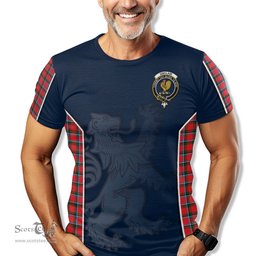 ScotsTee Shop Scottish Sinclair Modern Clan Crest Scottish Lion Rampant Sport Style Tartan T Shirt