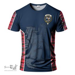 ScotsTee Shop Scottish Straiton Clan Crest Scottish Lion Rampant Sport Style Tartan T Shirt