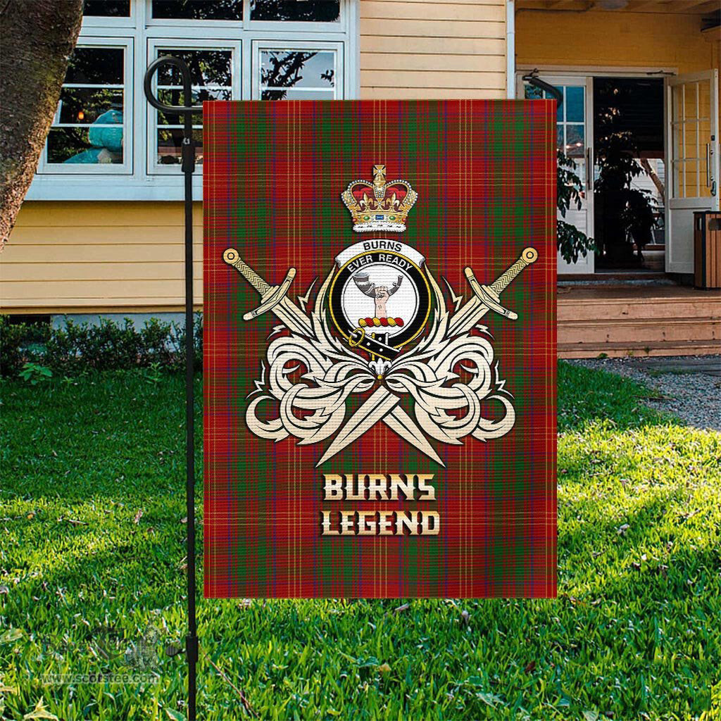 ScotsTee Shop Scottish Burns Clan Crest Tartan Flag The Golden Sword of Courageous Legacy Flag