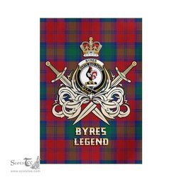 ScotsTee Shop Scottish Byres (Byses) Clan Crest Tartan Flag The Golden Sword of Courageous Legacy Flag
