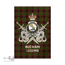 ScotsTee Shop Scottish Buchan Modern Clan Crest Tartan Flag The Golden Sword of Courageous Legacy Flag