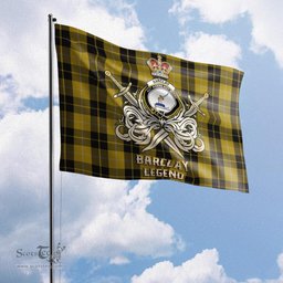 ScotsTee Shop Scottish Barclay Dress Clan Crest Tartan Flag The Golden Sword of Courageous Legacy Flag