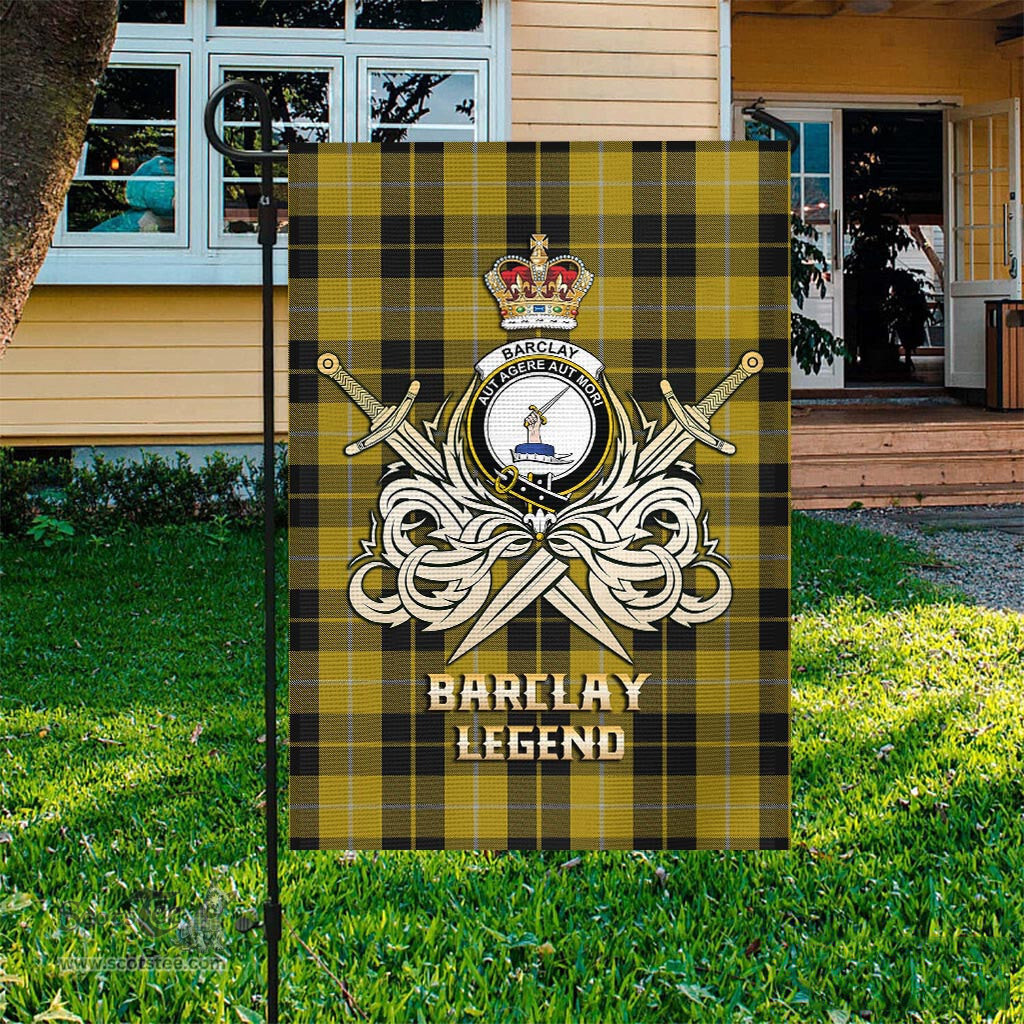 ScotsTee Shop Scottish Barclay Dress Clan Crest Tartan Flag The Golden Sword of Courageous Legacy Flag