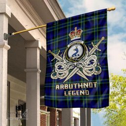 ScotsTee Shop Scottish Arbuthnot Modern Clan Crest Tartan Flag The Golden Sword of Courageous Legacy Flag