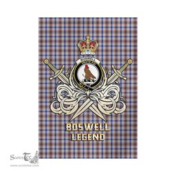 ScotsTee Shop Scottish Boswell Clan Crest Tartan Flag The Golden Sword of Courageous Legacy Flag
