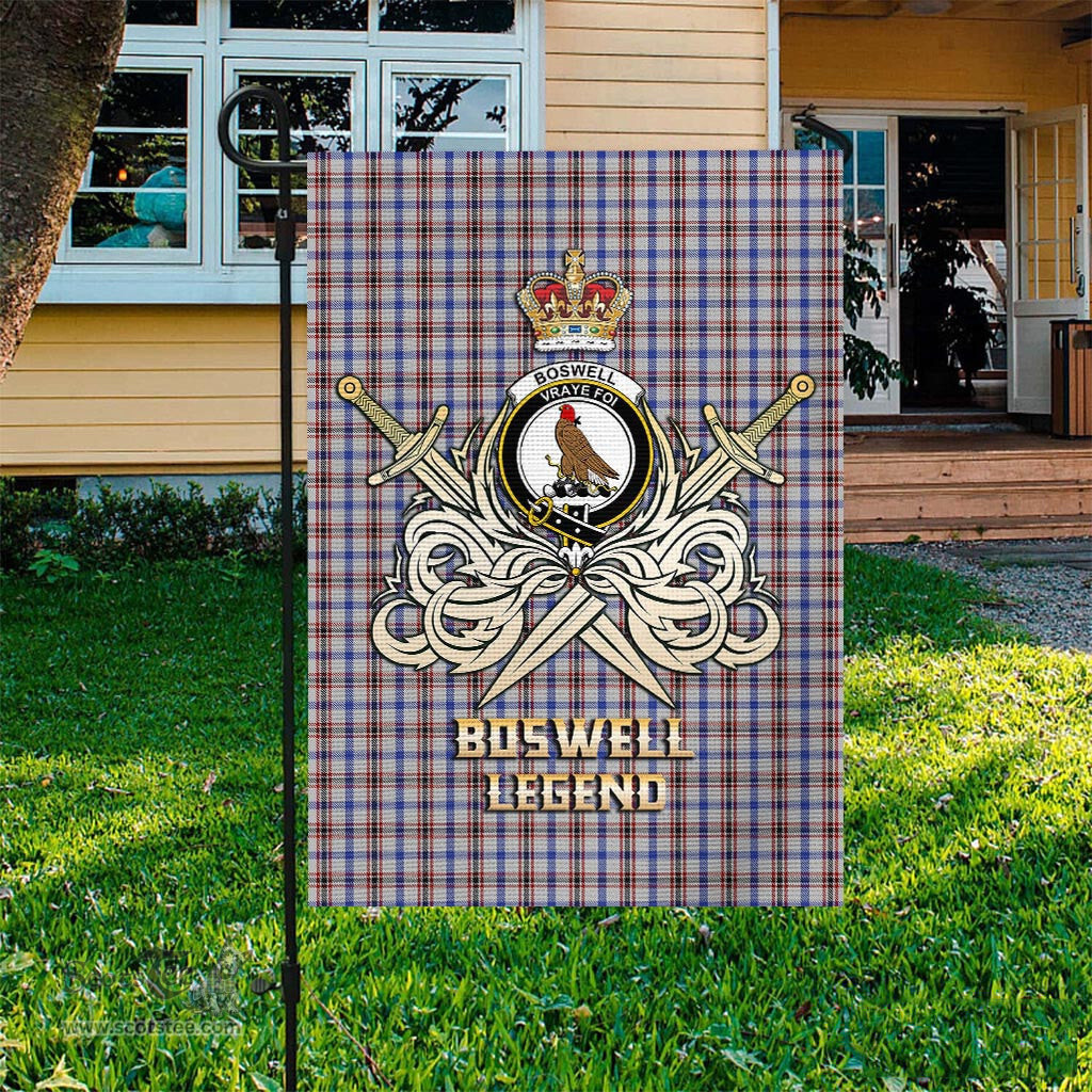 ScotsTee Shop Scottish Boswell Clan Crest Tartan Flag The Golden Sword of Courageous Legacy Flag