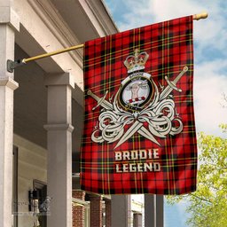 ScotsTee Shop Scottish Brodie Modern Clan Crest Tartan Flag The Golden Sword of Courageous Legacy Flag