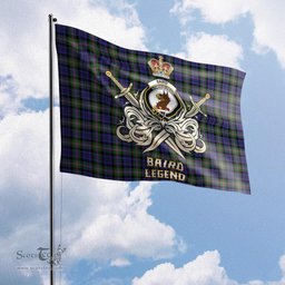 ScotsTee Shop Scottish Baird Modern Clan Crest Tartan Flag The Golden Sword of Courageous Legacy Flag