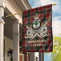 ScotsTee Shop Scottish Anderson of Arbrake Clan Crest Tartan Flag The Golden Sword of Courageous Legacy Flag