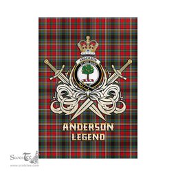 ScotsTee Shop Scottish Anderson of Arbrake Clan Crest Tartan Flag The Golden Sword of Courageous Legacy Flag