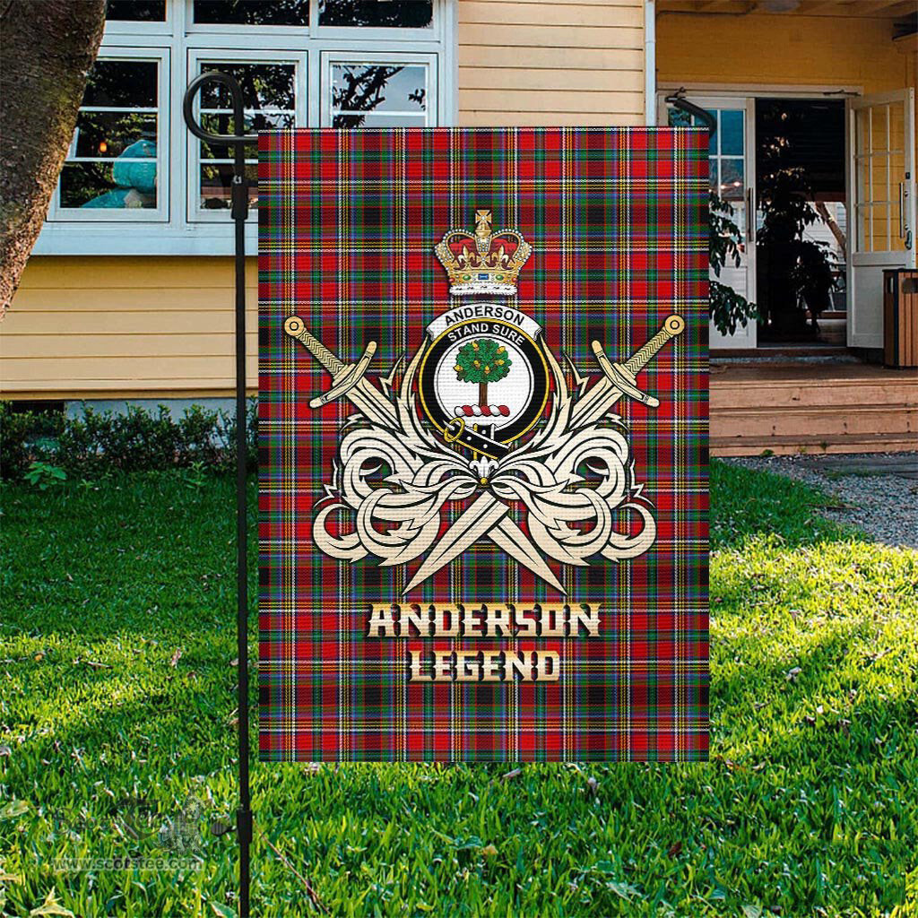 ScotsTee Shop Scottish Anderson of Arbrake Clan Crest Tartan Flag The Golden Sword of Courageous Legacy Flag