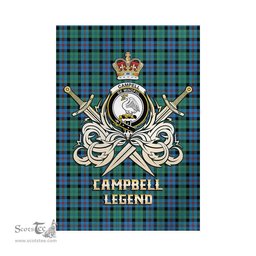 ScotsTee Shop Scottish Campbell of Cawdor Ancient Clan Crest Tartan Flag The Golden Sword of Courageous Legacy Flag