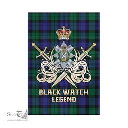 ScotsTee Shop Scottish Black Watch Modern Clan Crest Tartan Flag The Golden Sword of Courageous Legacy Flag